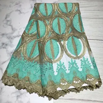 

Stones Lace Fabric High Quality 2019 African French Net Lace Fabric Embroidered Nigerian Mesh Lace Fabric 5Yards 071103