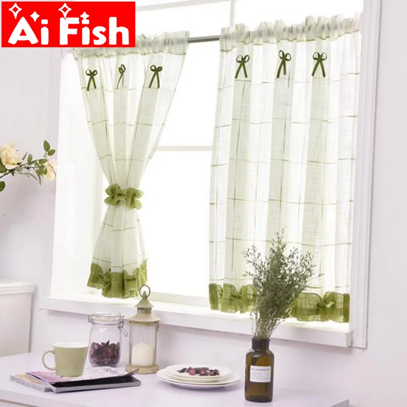 

Romantic Sweet Lace Home Garden Screens Half Coffee Curtain Kitchen Dust-proof Curtains Balcony Toilet Pritition Curtain-DL013#4
