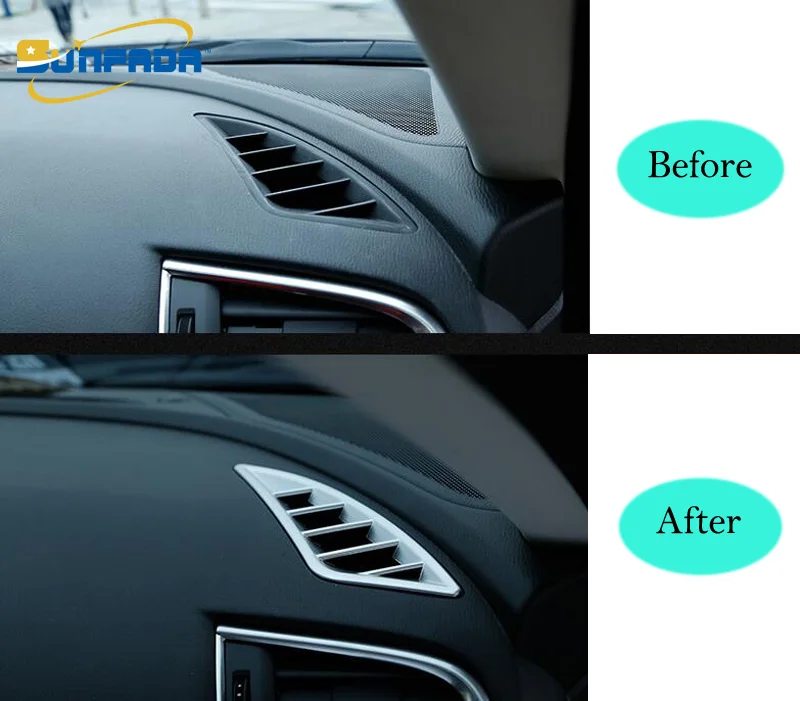 Sunfada Chrome/углерода Волокно вентиляционное отверстие розетки подкладке Рамки Обложка отделка украшения для Mazda 6 Atenza 2013- стайлинга автомобилей