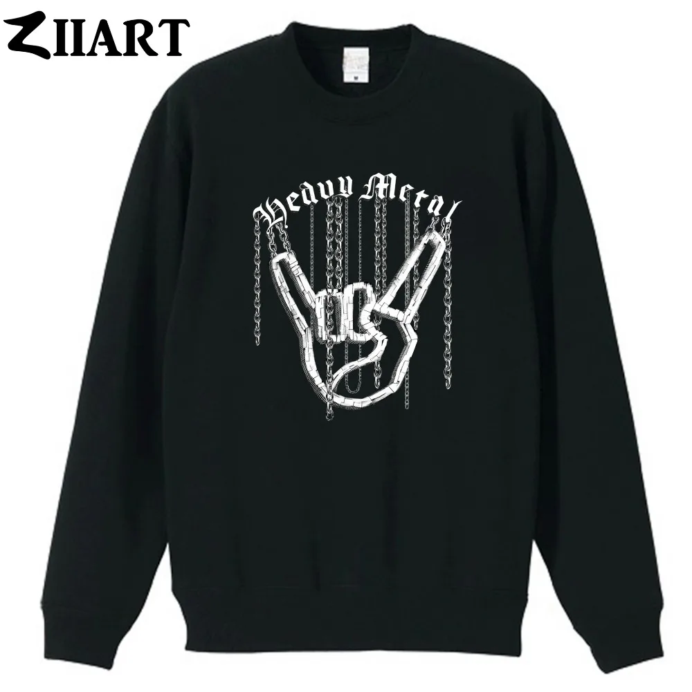 

ZIIART heavy metal corna devil's horns sign rock n roll hand gesture couple clothes boys man male fleece Sweatshirt