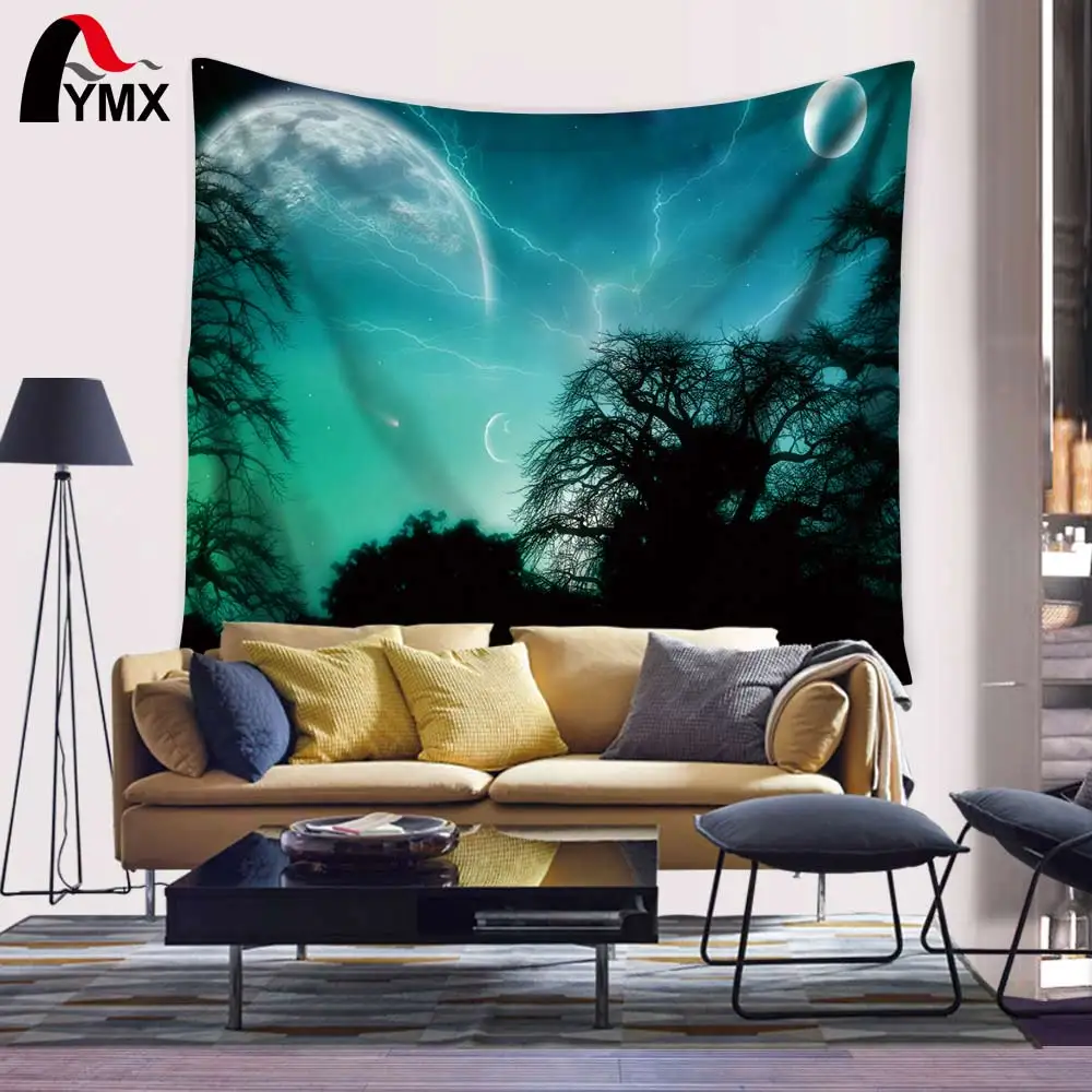 

Wholesale Tapestry Moonlight Under the Forest 150X130/200CM Digital Printing Polyester Tapestry Mandala Wall Hanging Tapiz Hot