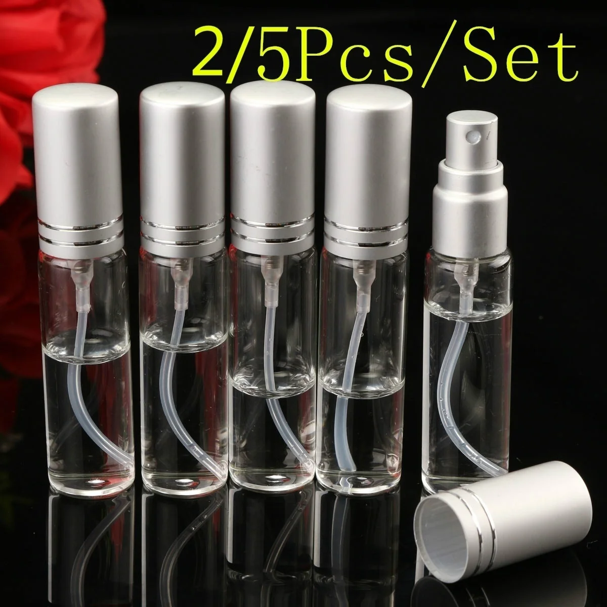 

2/5Pcs 10ML Spray Bottle Small Glass Atomizer Perfume Portable Soap Dispenser Mini Liquid Tonic Oil Cosmetic Container