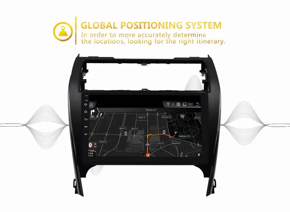 Excellent KiriNavi 2 din 10.1" Touch Screen Android Car Radio For Toyota Camry 2012-2014 Multimedia GPS Navigation MP3 Bluetooth 3