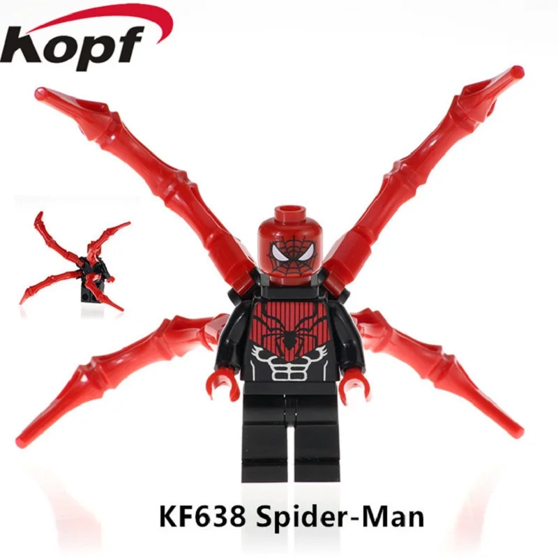 

KF638 Single Sale Super Heroes Model Spaider Man Iron Man Bricks Captain America Building Blocks Collection Toys For Children