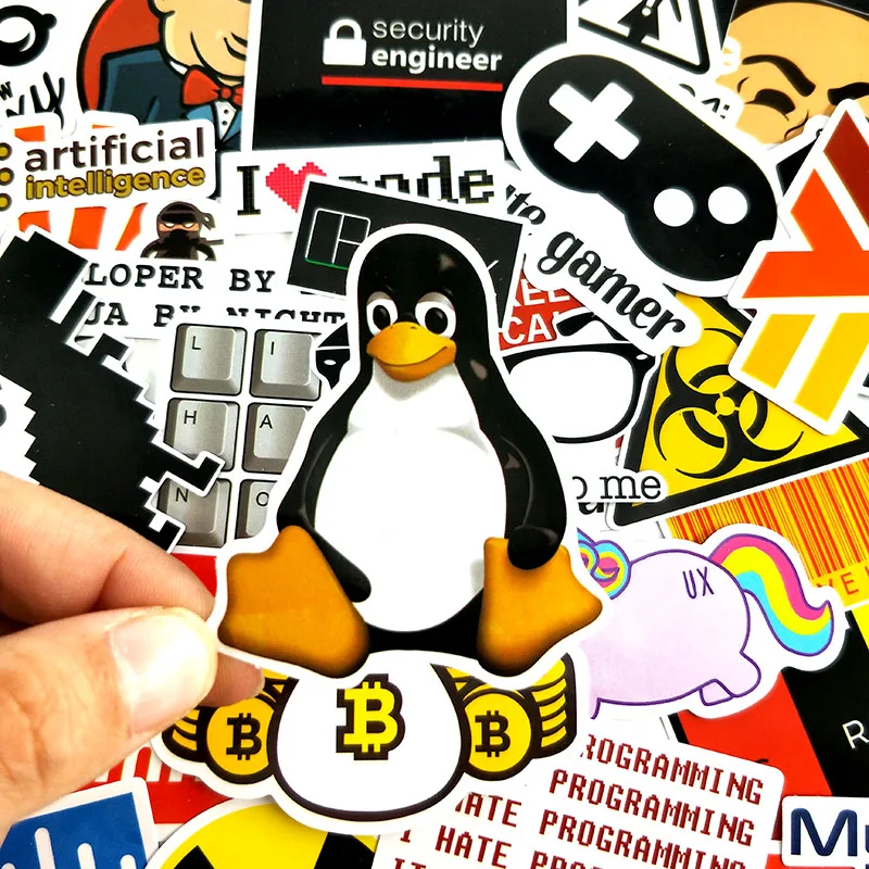 New 40Pcs/Set Internet Java JS Php Html Cloud Docker Programming Language APP Logo Cool Stickers for Laptop Car DIY Stickers