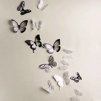 DIY 3D наклейки на стену с бабочками художественный дизайн цветная наклейка для