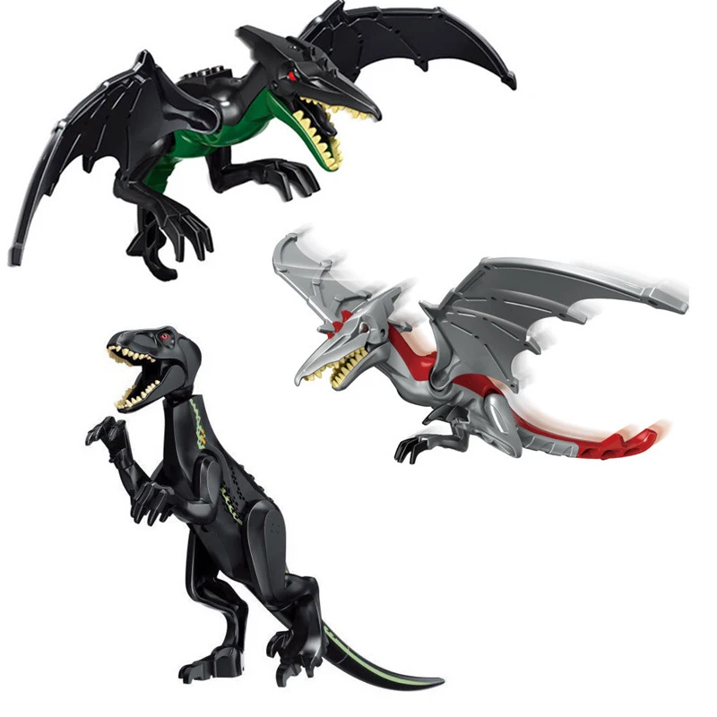 

1pcs Jurassic dinosaurs large Raptors pterosaurs mixed raptors tyrannical dragon toy blocks Compatible Legoingly jurassic world