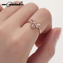 Cxwind adorável animal abelha forma anéis para mulher menina envoltório anel festa de casamento moda jóias bague femme