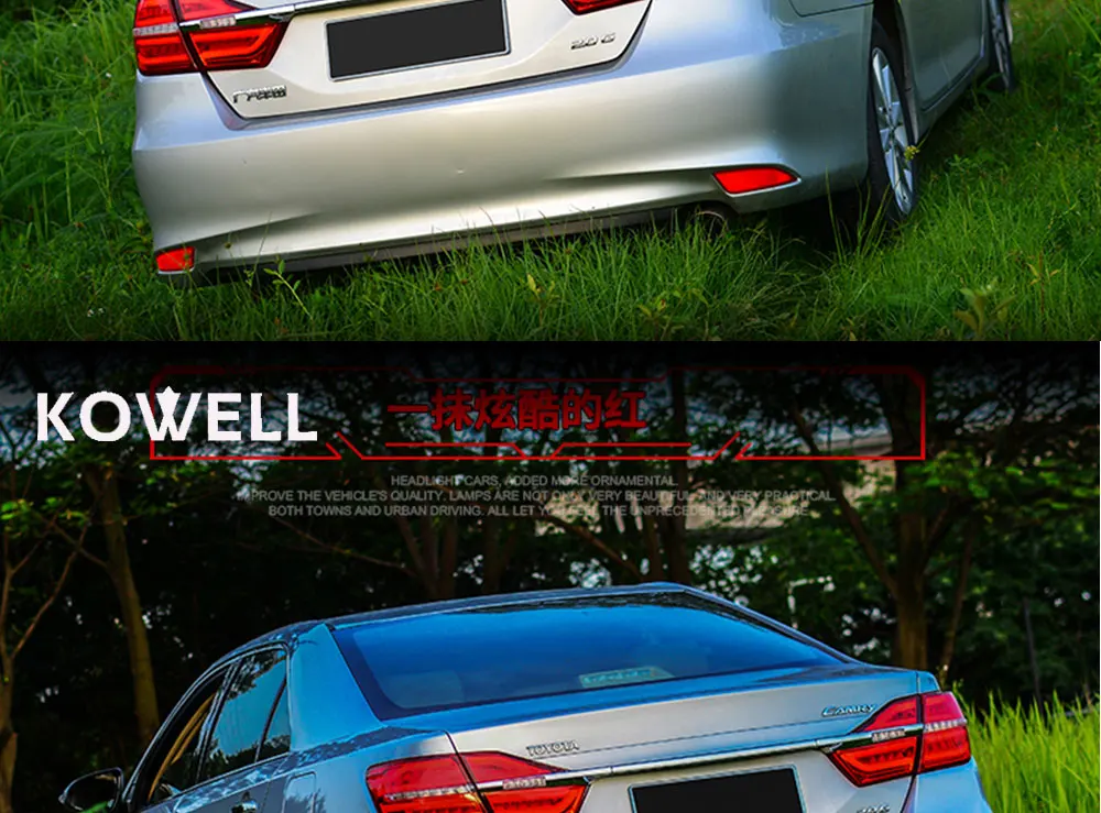 KOWELL автомобильный Стайлинг для Toyota Camry задние фонари светодиодный задний фонарь задний багажная лампа крышка drl+ сигнал+ тормоз+ обратный