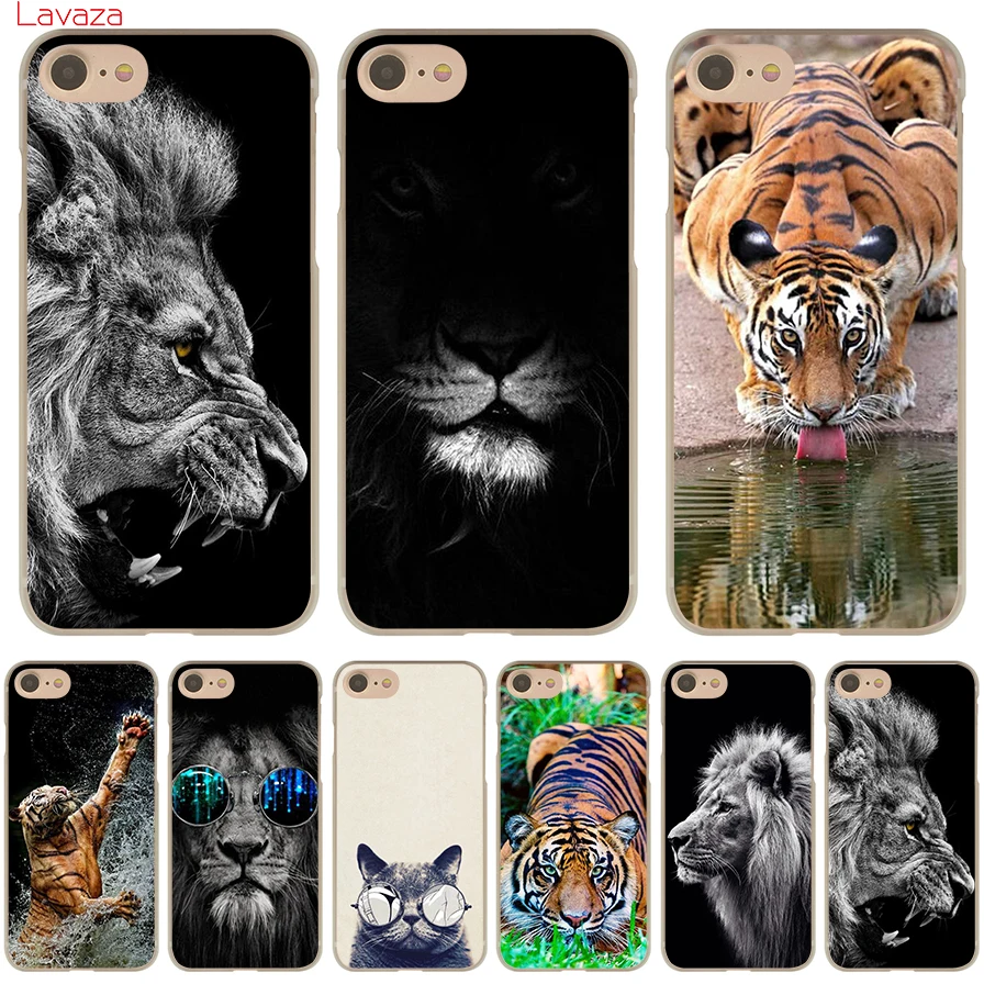 

Lavaza Lion tiger Hard Phone Case for Apple iPhone 6 6s 7 8 Plus 4 4S 5 5S SE 5C Cover for iPhone XS Max XR Cases