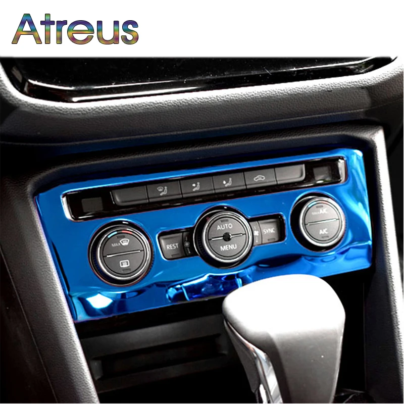 

Atreus 1pc Car Dashboard AC Navigator Panel Covers Stickers For VW Tiguan 2 MK2 Accessories For Volkswagen Tiguan 2016 2017 2018