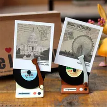 Colooffice ретро милый фонограф Деревянный Памятка держатель для карт скрепки для сообщения украшения фото клип офисные школьные принадлежности 1 шт