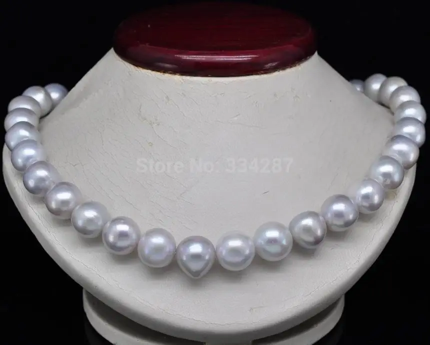 

charm accessory choker shone> Rare Natural Silver-Gray color 11-12MM AA+ Pearl Necklace Selling