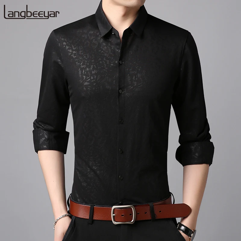 

2019 New Fashion Brand Designer Shirts Man Korean Pattern Regular Fit Streetwear Long Sleeve High Quality Casual Mens Clothing