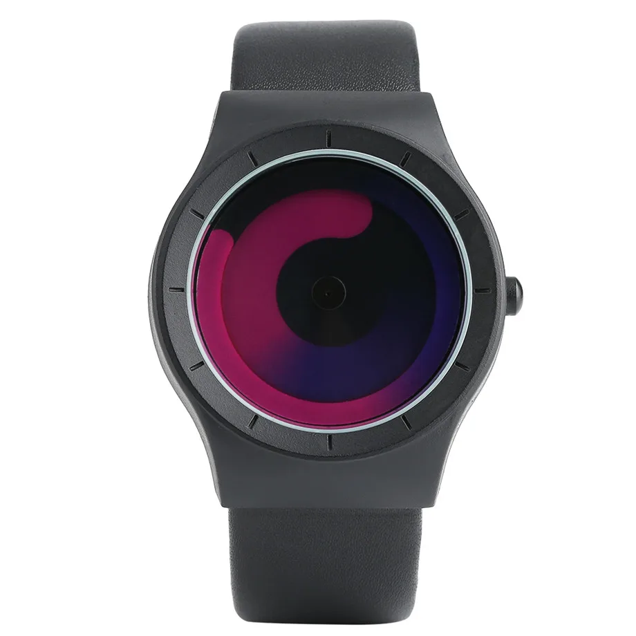 

Fashion Luxury Watch Minimalist Style Color Spiral Turntable Novel Stylish Wristwatch Geek Fans Gift Male Female Clock relogio