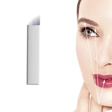 Татуировки игла для бровей 100 piecs 16 pin стерилизованный Перманентный макияж бровь Вышивание Татуировка иглы Лезвия для ручной татуировки ручка