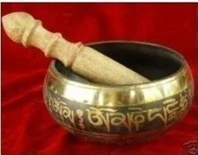 Превосходное тибетское кольцо Ом Гонг Йога Поющая чаша ручной гонг, чакры, медитация