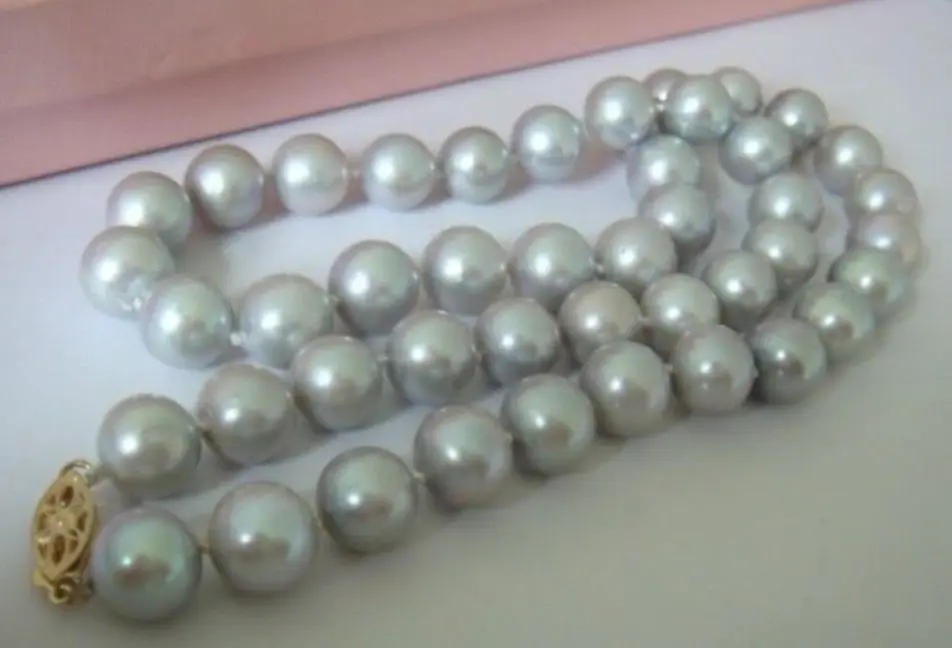 

Miss charm Jew.669 HUGE SOUTH SEA 11-12MM TAHITIAN GRAY PEARL NECKLACE 14KGP 18 INCH