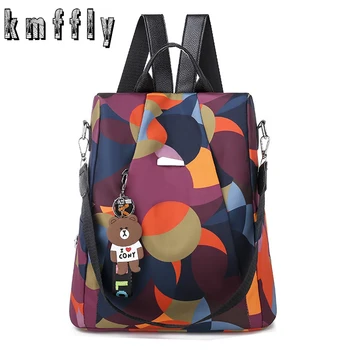 

KMFFLY Brand Fashion Waterproof Oxford Women Anti-theft Backpack High Quality School Bag For Women Multifunctional Travel Bags