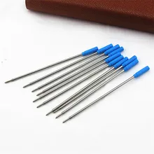 10 шт./партия металлические стержни для ручки синие чернила цвета 11,6 см длина ручки с кристаллами пополнения школьные офисные канцелярские принадлежности