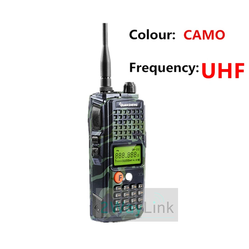 10 Вт QuanSheng TG-K10AT Walkie Talkie 10 км TG K10AT радио comunicador 10 км UHF400-470MHz дополнительный VHF диапазон двухстороннее радио 4000 мАч - Цвет: Camo-UHF