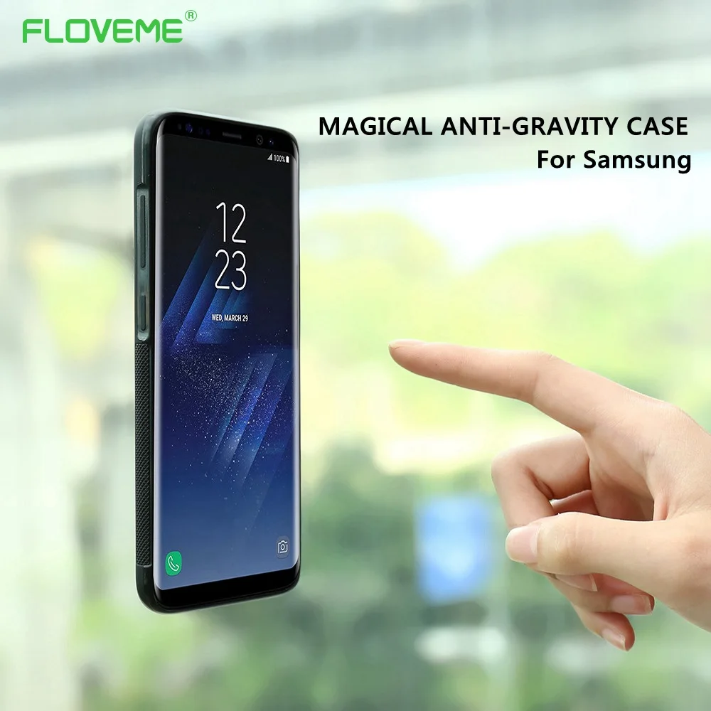 

FLOVEME Magic Anti Gravity Case For Samsung S9 S8 Plus S6 S7 Edge S5 Luxury Plain Back Phone Case For Galaxy S9 Note 8 4 5 Cover