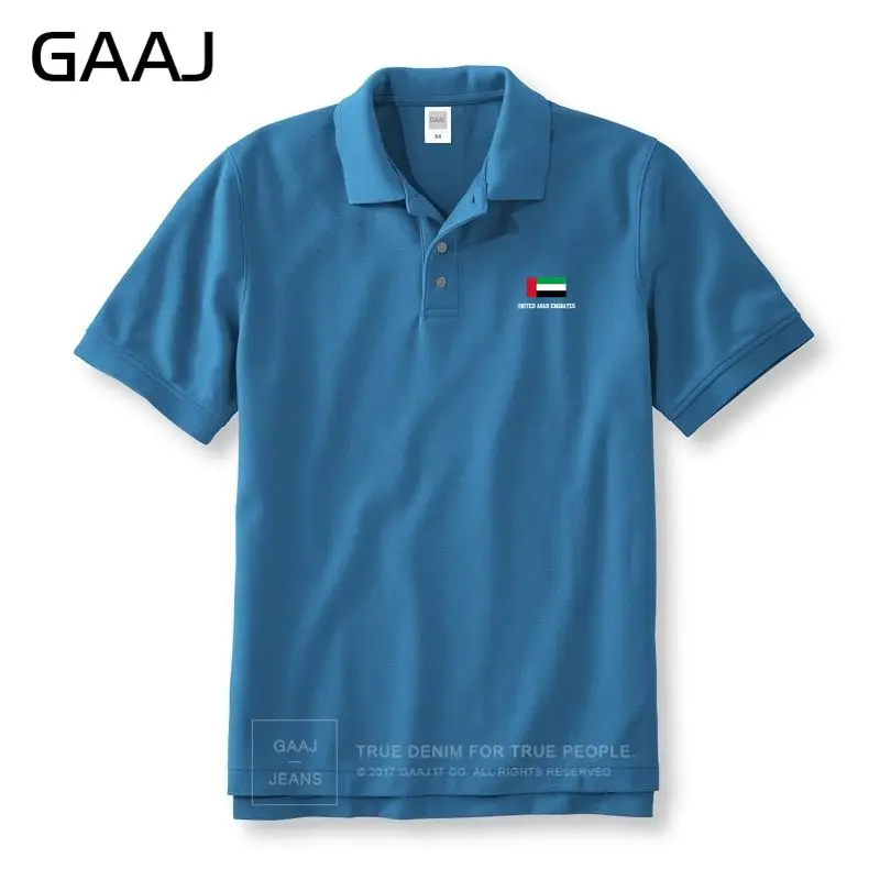 GAAJ, футболки поло с флагом ОАЭ, мужские и женские бренды унисекс, мужские рубашки поло для мужчин, тонкие хлопковые мужские однотонные рубашки#1KK85 - Цвет: Lake