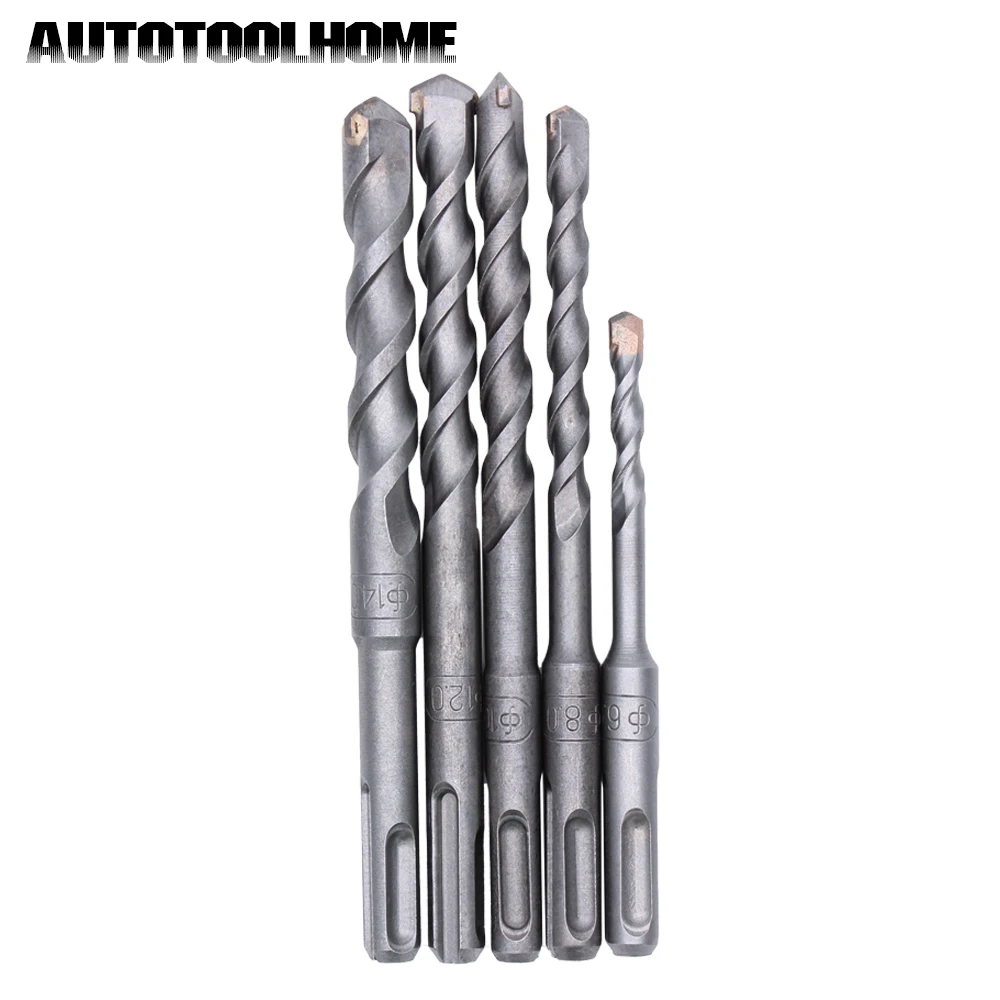 5PC 6 8 10 12 14mm Electric Hammer Drill Bits Set Square Shank SDS Plus