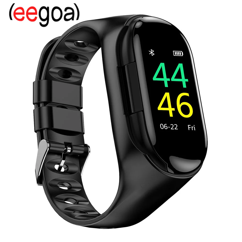 

New M1 Stereo Dual Bluetooth Smart Watch Blood Pressure Sports Smart Wristband Wireless Headset Watch for iOS Android Phone