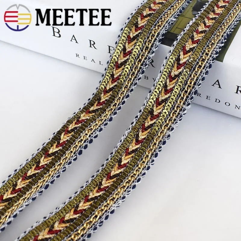 

5Yard 2cm Sequins Braided Webbing Lace Trim Ribbon Jacquard Chain Ribbon DIY Handmade Shoes Garment Bags Hat Sewing Accessories
