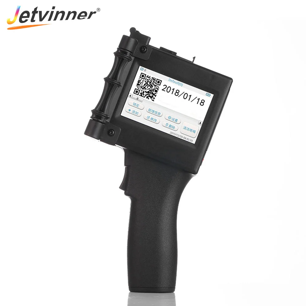 Jetvinner Handheld Inject Printer for Food Packing Label Machine Cosmetics Plastic Glass Metal Pipe Stone Wood