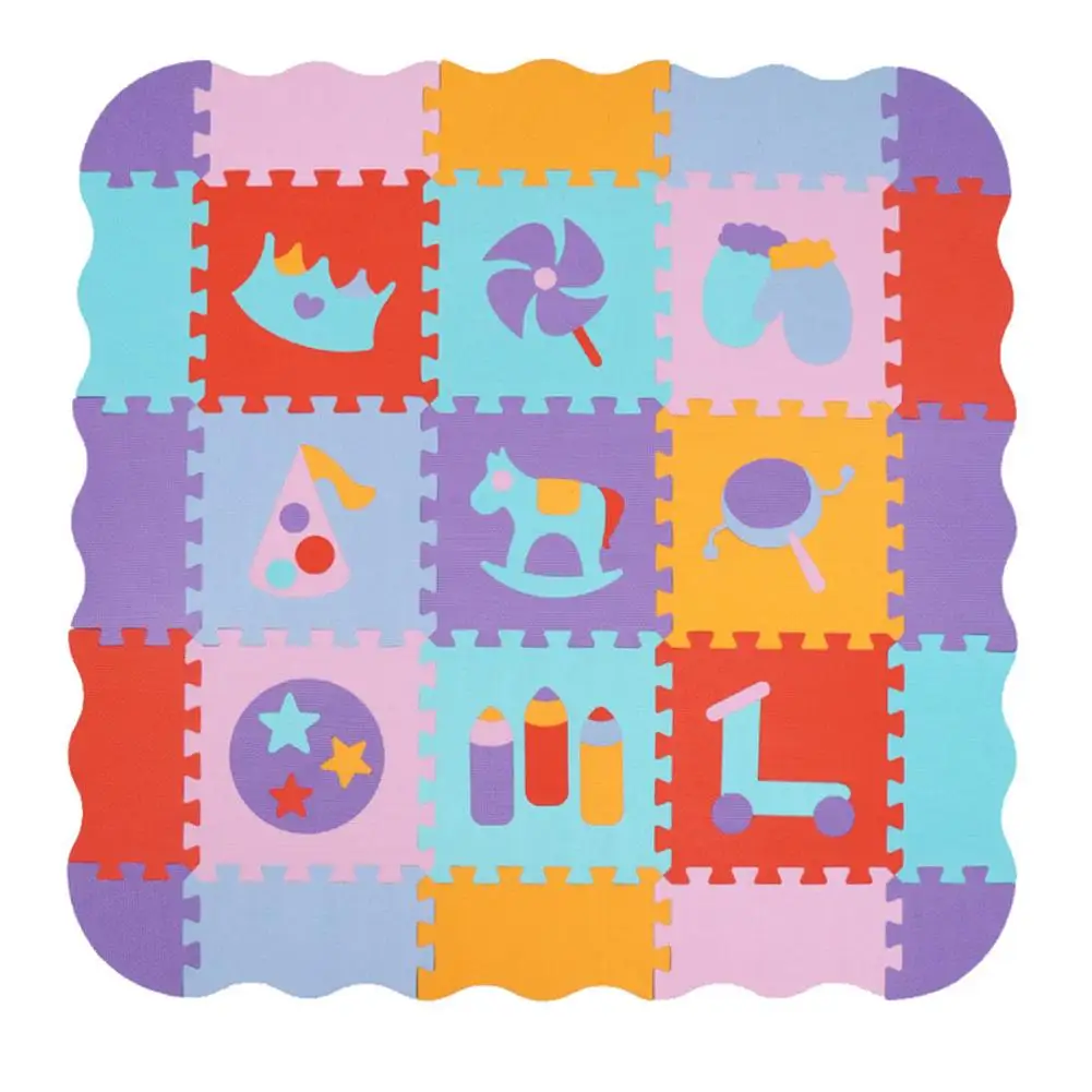 Мультяшный животный ковер EVA поролоновые коврики-пазлы детские напольные головоломки игровой коврик для детей Детский зал для игр маты для ползания малыша - Цвет: Multicolor