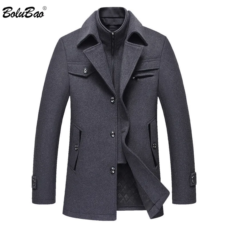 BOLUBAO Casual Brand Men Blends Coats Autumn Winter New High Quality Solid Color Men's Wool Coat Male Fashion Wool Coat Tops BOLUBAO Casual Brand Men Blends Coats Autumn Winter New High Quality Solid Color Men's Wool Coat Male Fashion Wool Coat Tops