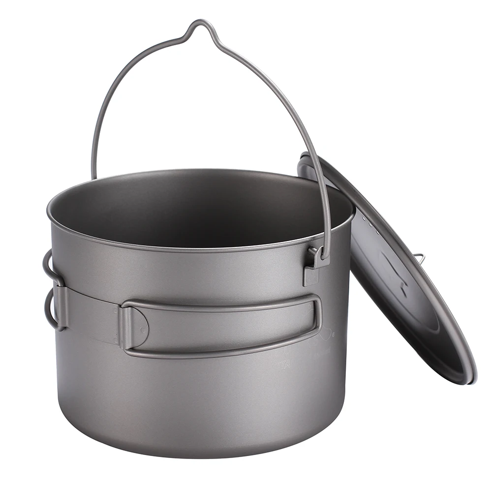 TOAKS al aire libre Ti Camping senderismo utensilios de cocina Picnic colgar olla ultraligero de titanio olla 1600 ml TOAKS al aire libre Ti Camping senderismo utensilios de cocina Picnic colgar olla ultraligero de titanio olla 1600 ml