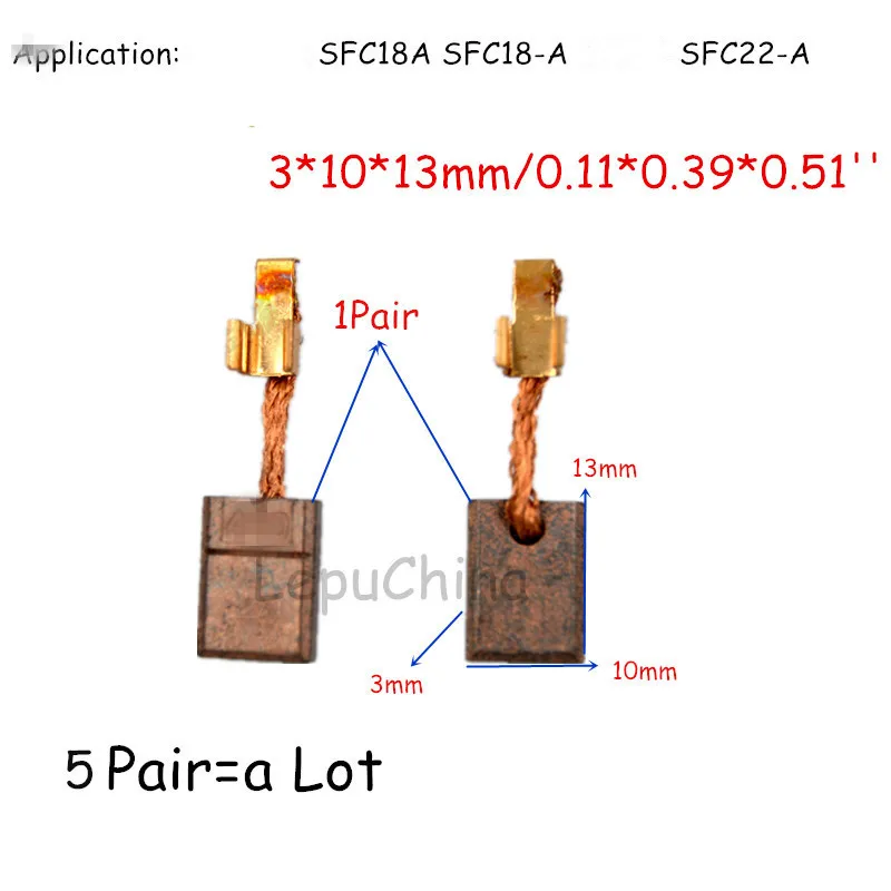 

Good quality the 5 Pairs Carbon Brushes Replacement for HILTI 14.4V 18V SFC14-A SFC18A SFC18-A SFC14 SFC22-A free shipping