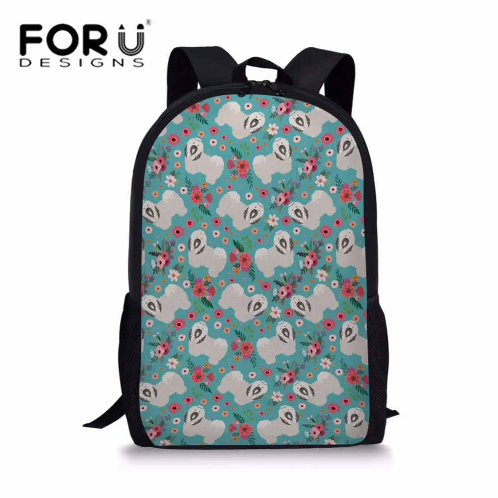FORUDESIGNS Childern School Bags for Kids Havanese Flower Printing Shoulder Backpack Teenagers Book Bag Heavy Duty Bolsa | Багаж и сумки