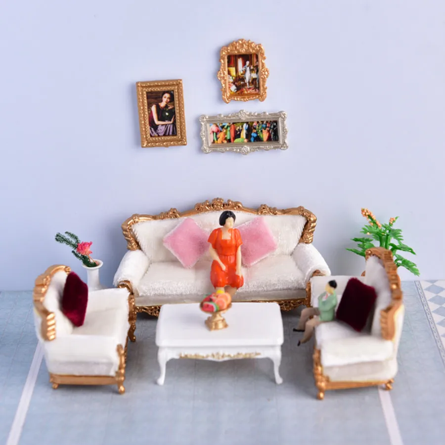 

1set 1:25 scale European style sofa in architecture building hobby model