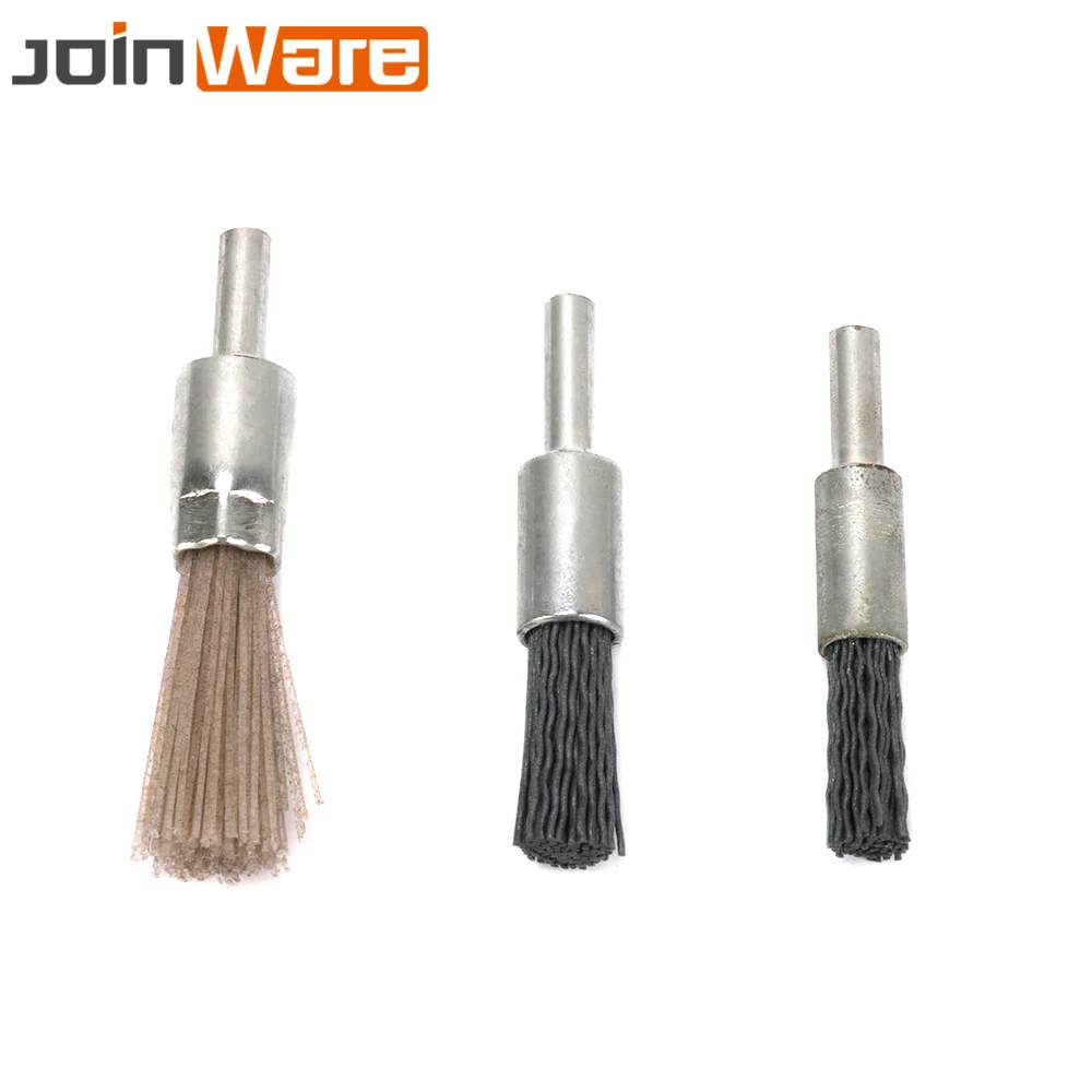 

3Pcs Mini Abrasive Nylon Wire Polishing Brush Pen Shaped Rotary Tool 6mm Shank