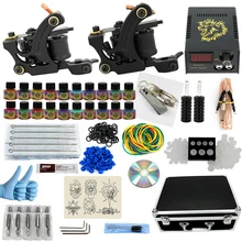 Professional Complete Equipment Tattoo kits Machine set 2 Gun 20 Color Inks Power Supply Cord Kit Body Beauty DIY Tool