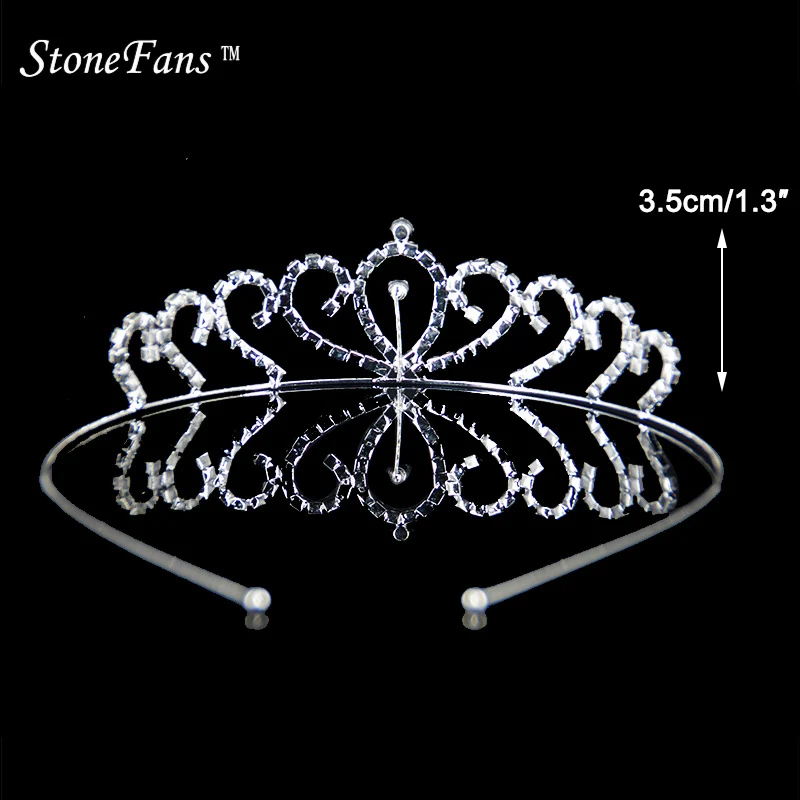 StoneFans Свадебная Принцесса Свадебные короны и диадемы индийская королева девушка Кристалл Свадебные короны ювелирные изделия для волос шпильки для волос женщин