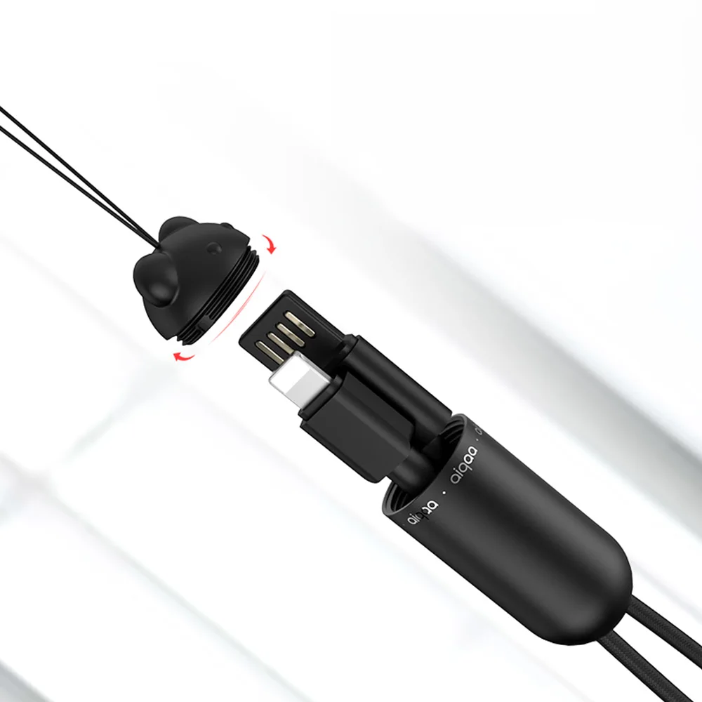 

Data Cable Charge For iPhone Android Type-C Woven Retractable USB Mobile Phone Charging Cable With Portable Storage Box Lanyard