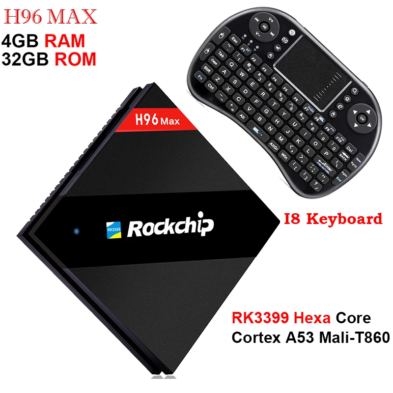 

Original H96 MAX 4GB 32GB RK3399 Six Core Android 7.1 OTA TV Box Bluetooth Gigabit Wifi Google Media Player USB 3.0 Set-top box