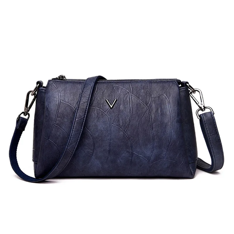 VANDERWAH сумки через плечо для женщин сумка-мессенджер кожаные роскошные сумки женские сумки дизайнерские женские сумки через плечо - Цвет: Blue