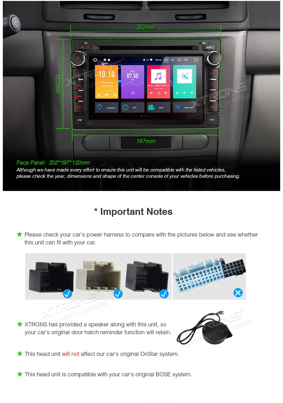 Sale XTRONS 7" Android 9.0 Octa Core Car DVD Radio Player GPS OBD for Chevrolet Tahoe Impala for BUICK Enclave for GMC for HUMMER 3