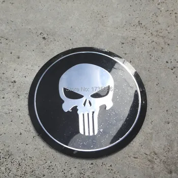 

24pcs Car wheel center hub caps Aluminum The Punisher Skull Logo Emblem Badge Sticker 90mm Style