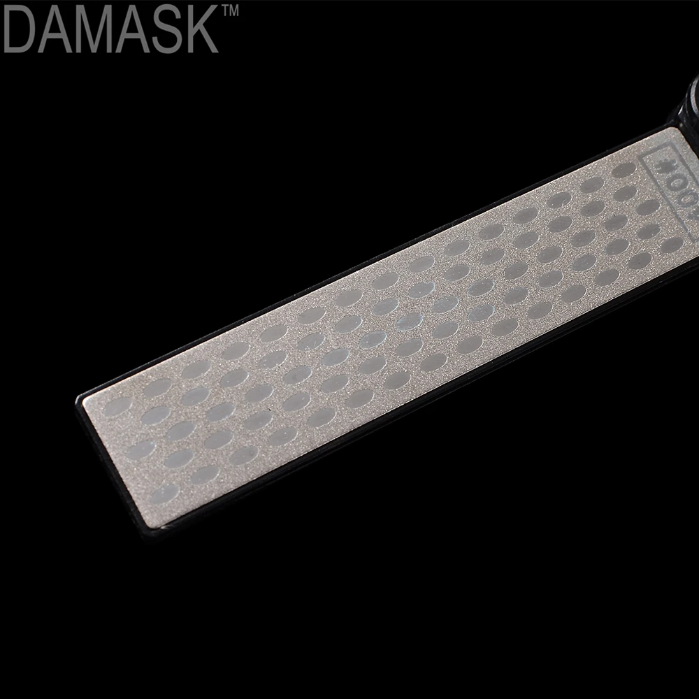 DAMASK Outdoor Portable Double-sided 400/600 Design Outdoor Sharpening Stick ABS Handle Black Color Sharpener