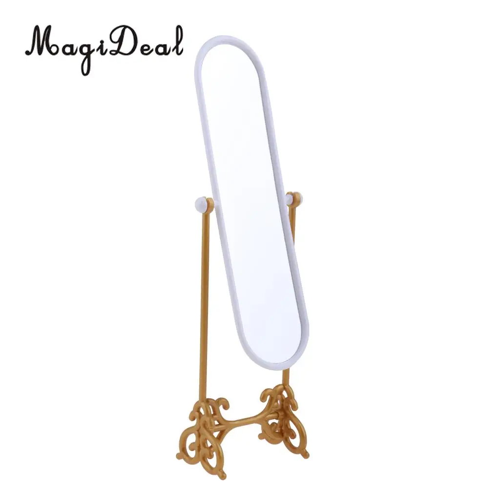 1/6 Scale Dollhouse Miniature Mini Dolls Fitting Room Dressing Mirror Model Play Set for Dolls Accessories Furniture Decoration