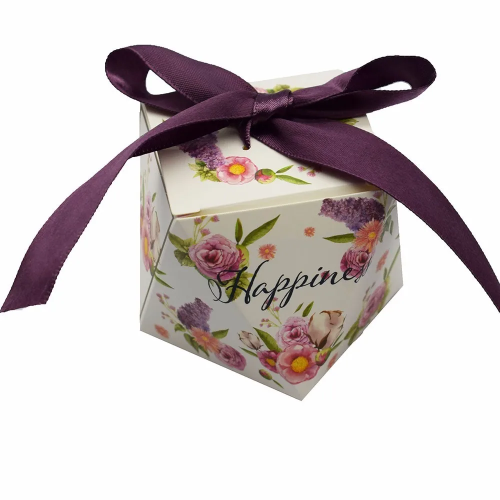 Фиолетовый Алмаз Стиль Свадебные сувениры вечерние принадлежности украшения детский душ счастье Подарочная коробка бумага Подарочный пакет конфеты коробка - Цвет: Фиолетовый