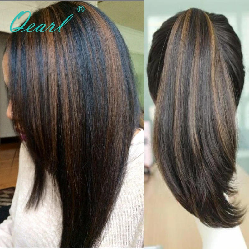  Highlight Colored Human Hair Wigs Lace Front Wig Preplucked Hairline with Baby Hairs Brazilian Stra
