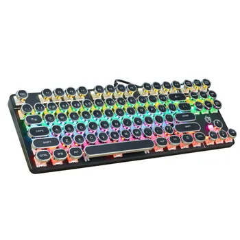 

VOBERRY Cable 87-key Punk LED Backlight USB Mechanical Metal Game Keyboard Retro Computer Keyboard